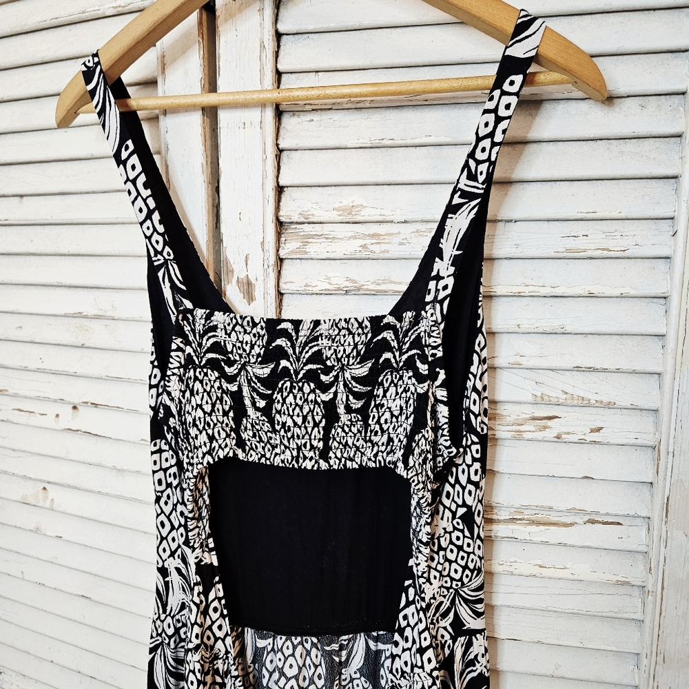 Reitmans Pineapple Print Open Back Midi Dress Medium - Picture 10 of 16